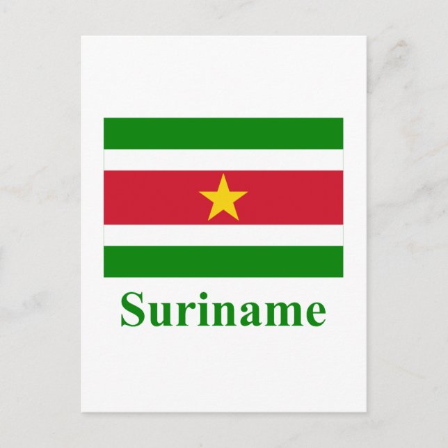 Surinam Flagga med Namn Vykort (Framsida)
