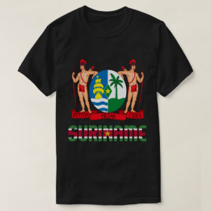 Surinam Flagga och Jacka av Arm Patriotic T Shirt
