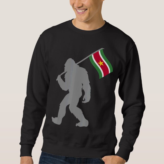 Surinam Flagga på Surinam Flagga Lång Ärmad Tröja (Framsida)