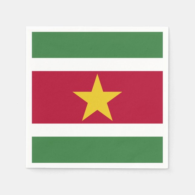 Surinam Flagga Pappersservett (Framsidan)