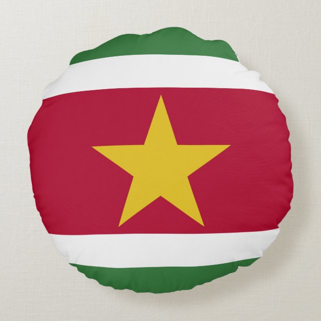 Surinam flagga rund kudde (Baksidan)