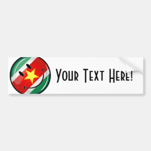 Surinam Flagga Sväng Ansikte Bildekal