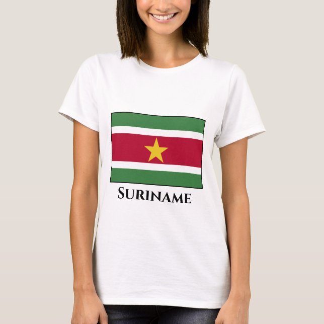 Surinam Flagga T Shirt (Framsida)