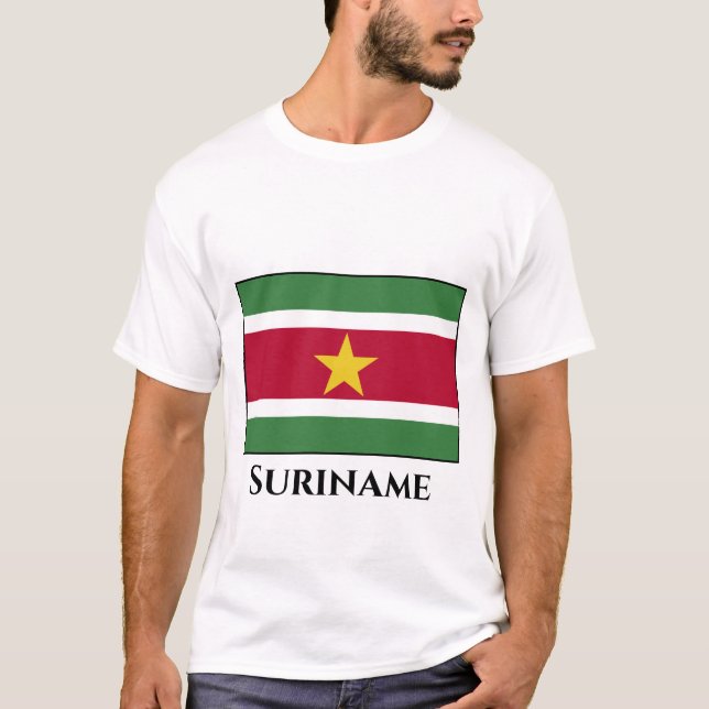 Surinam Flagga T Shirt (Framsida)