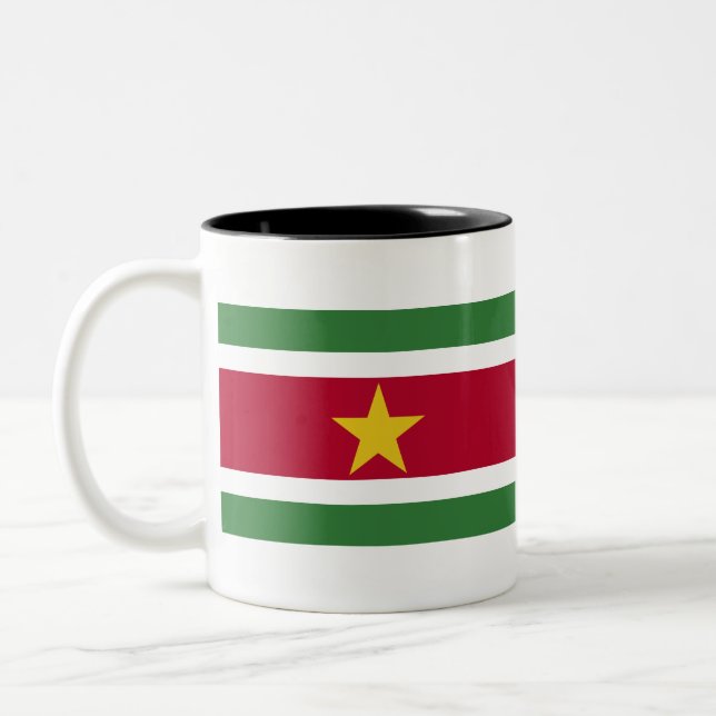 Surinam Flagga Två-Tonad Mugg (Vänster)