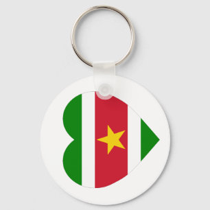 Surinam flaggahjärta nyckelring