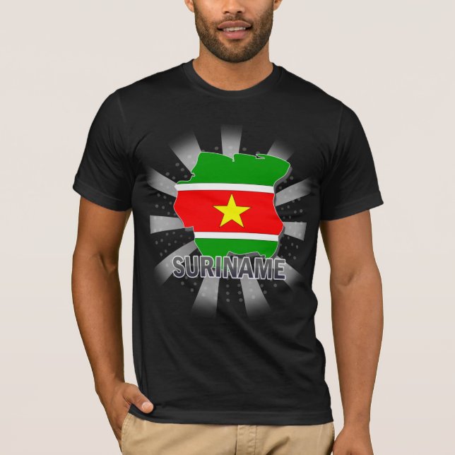 Surinam flaggakarta 2,0 t shirt (Framsida)