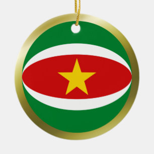 Surinam flaggaprydnad julgransprydnad keramik