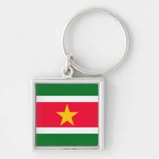 Surinam Fyrkantig Silverfärgad Nyckelring