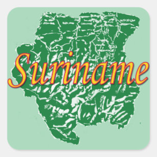 Surinam Fyrkantigt Klistermärke