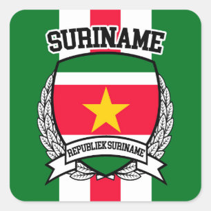 Surinam Fyrkantigt Klistermärke