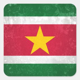 Surinam Fyrkantigt Klistermärke