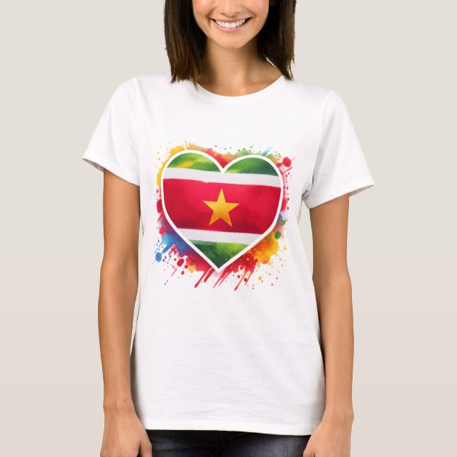 Surinam Heart T Shirt (Framsida)