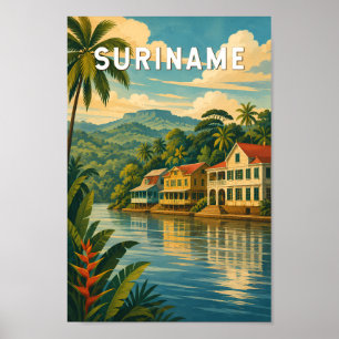 Surinam Illustration Resa Konst Vintage Poster