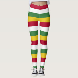Surinam National Flagga Färg Vågrät Stripe Leggings