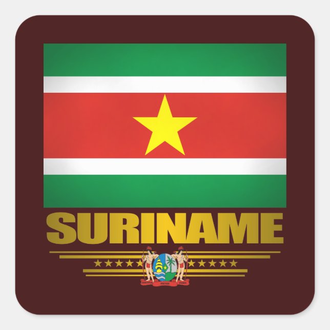 "Surinam-Pride" Fyrkantigt Klistermärke (Framsida)