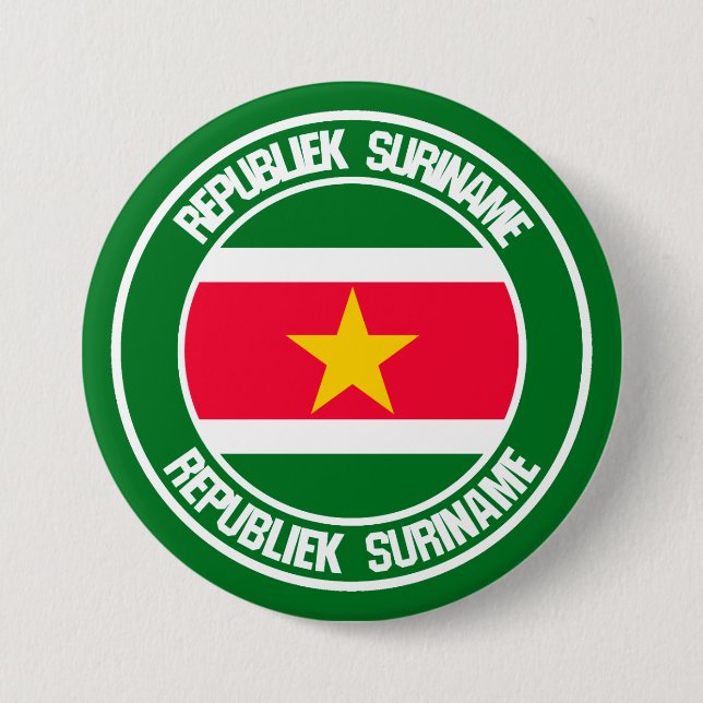 Surinam Round Emblem Knapp (Framsida)