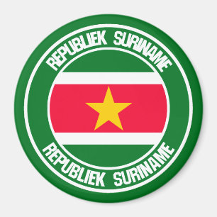 Surinam Round Emblem Magnet