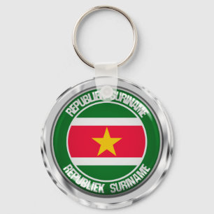 Surinam Round Emblem Nyckelring