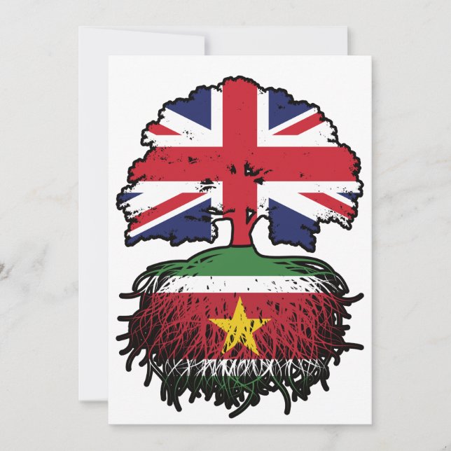 Surinam Surinamese British British Träd Roots Flag Inbjudningar (Framsida)