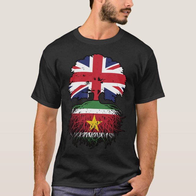 Surinam Surinamese British British Träd Roots Flag T Shirt (Framsida)