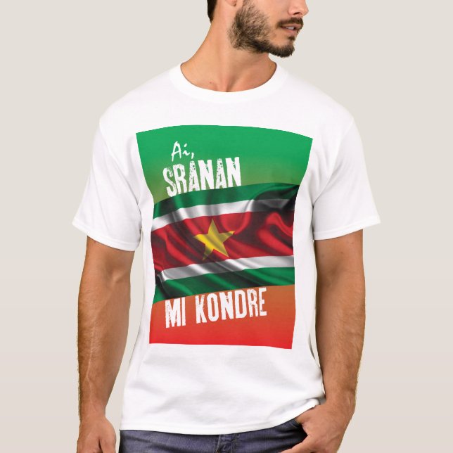 Surinam t-skjorta med text t-shirt (Framsida)