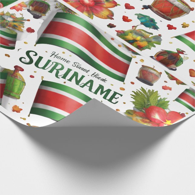 Surinam Tropisk Flagga Presentpapper | Färg (Hörn)