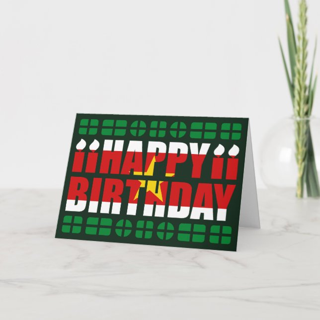 Suriname Flagga Birday Card Kort (Framsida)