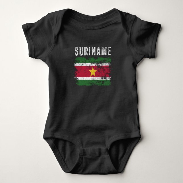 Suriname Flagga Distress Surinamese Flagga T Shirt (Framsida)