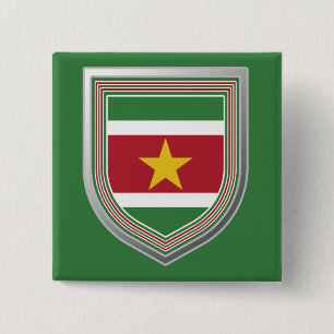 Suriname Flagga Shield Knapp