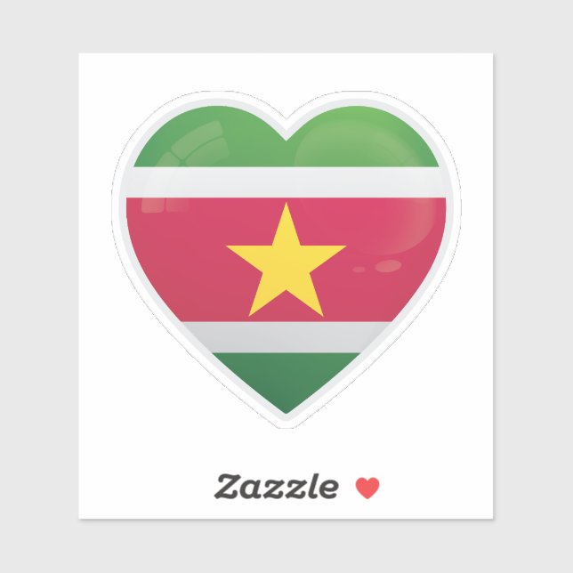 Suriname Kärlek Flagga Klistermärken (Ark)