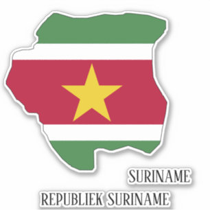 Suriname Karta Sticker Klistermärken