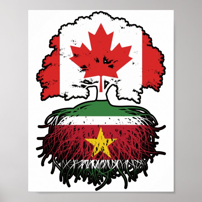 Suriname Surinamese Canadian Canada Träd Roots Poster (Framsidan)