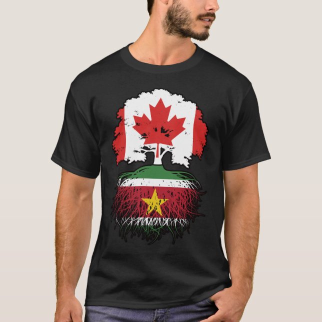 Suriname Surinamese Canadian Canada Träd Roots T Shirt (Framsida)