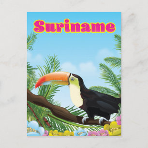 Suriname sydamerikanskt paradis resaffisch vykort