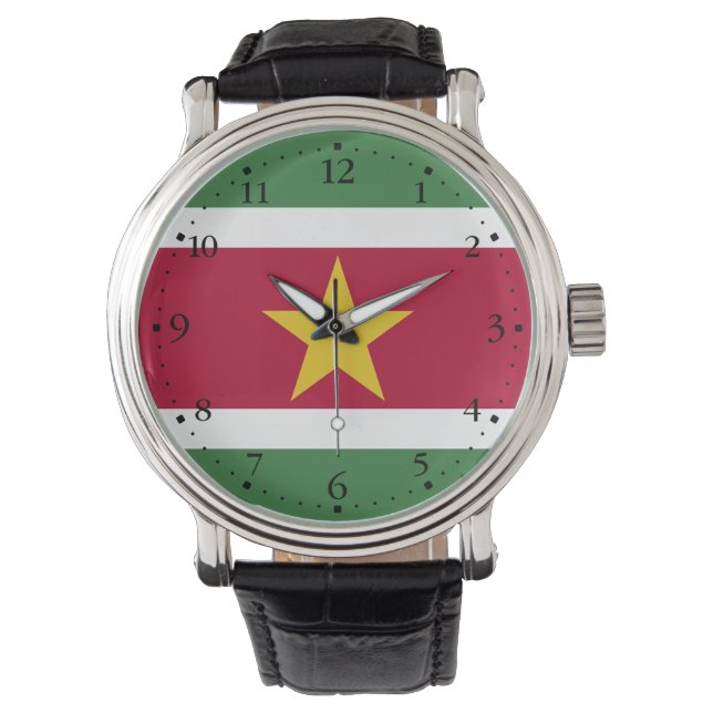 Surinames flagga armbandsur (Framsida)