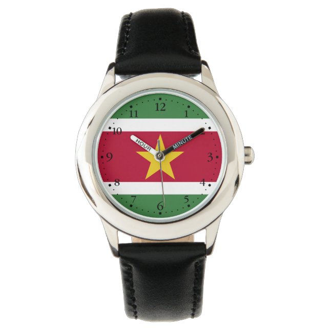 Surinames flagga armbandsur (Framsida)