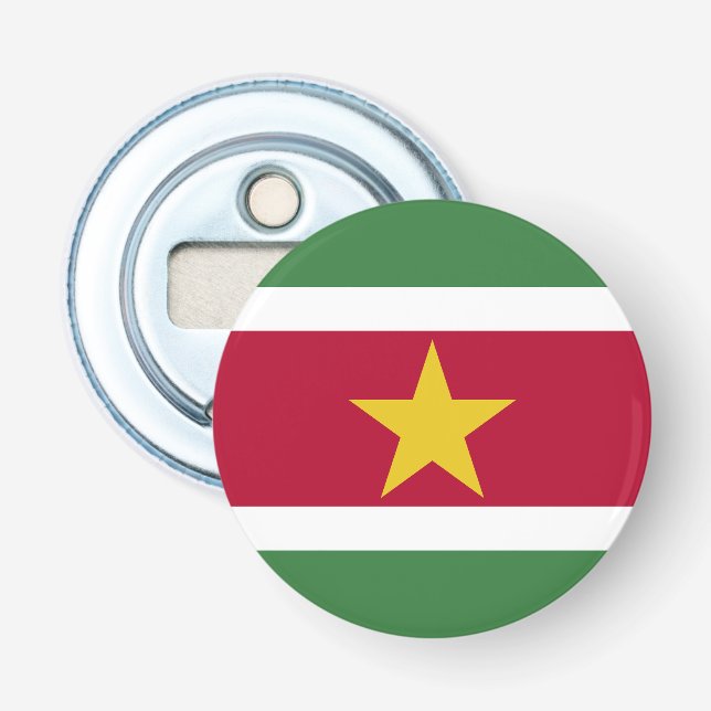 Surinames flagga flasköppnare (Framsidan)