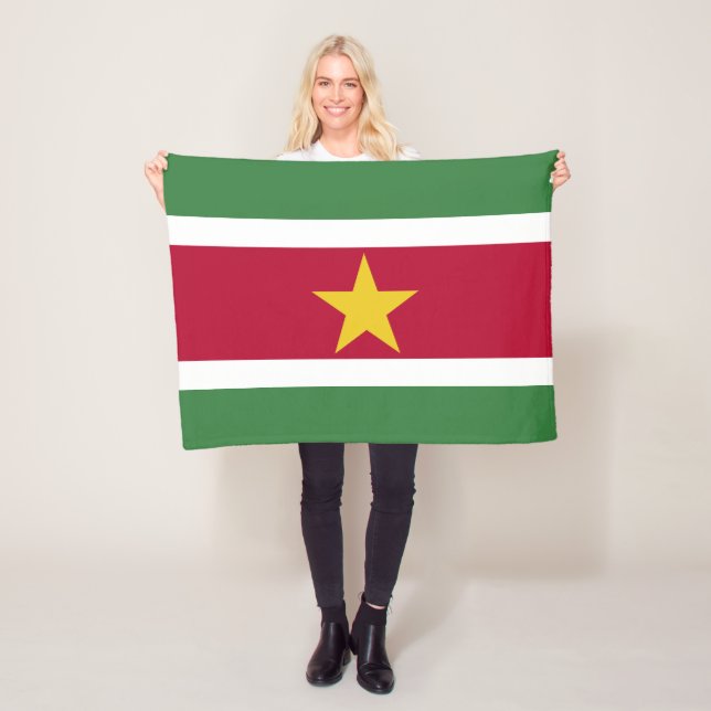 Surinames flagga fleecefilt (På plats)