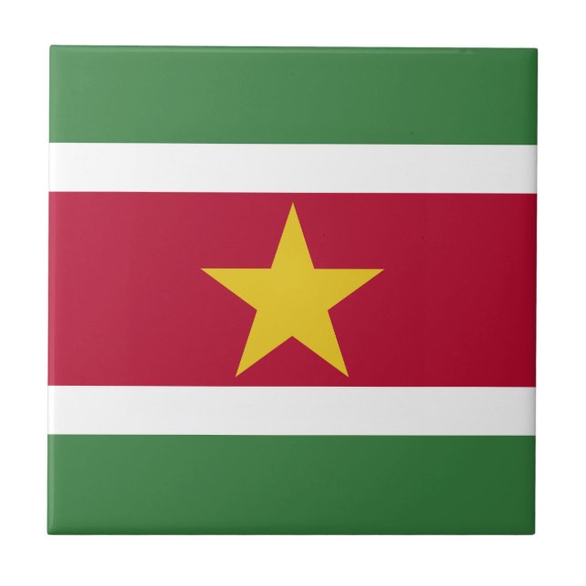 Surinames flagga kakelplatta (Framsidan)