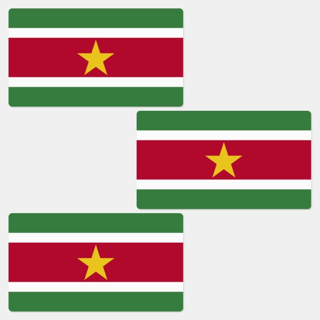 Surinames flagga klistermärke (Grupp)
