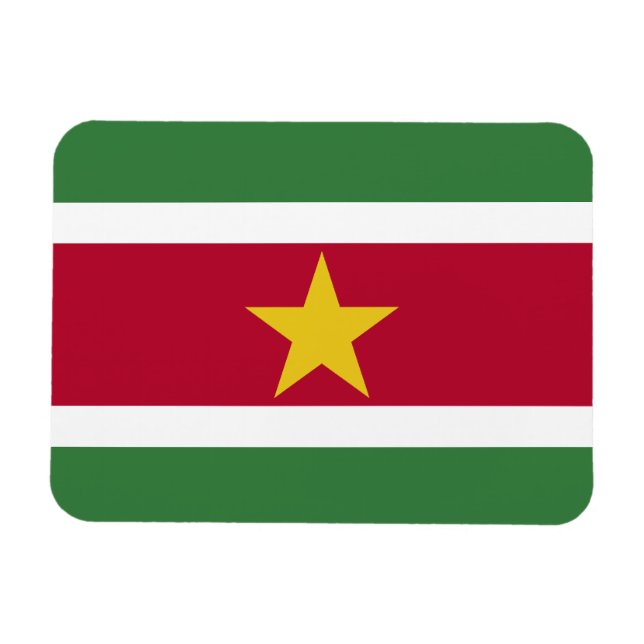 Surinames flagga magnet (Horisontell)