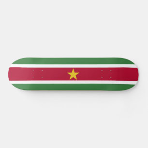 Surinames flagga mini skateboard bräda 18,5 cm