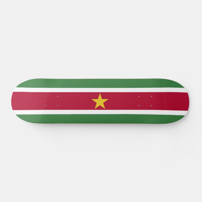 Surinames flagga mini skateboard bräda 18,5 cm (Horz)