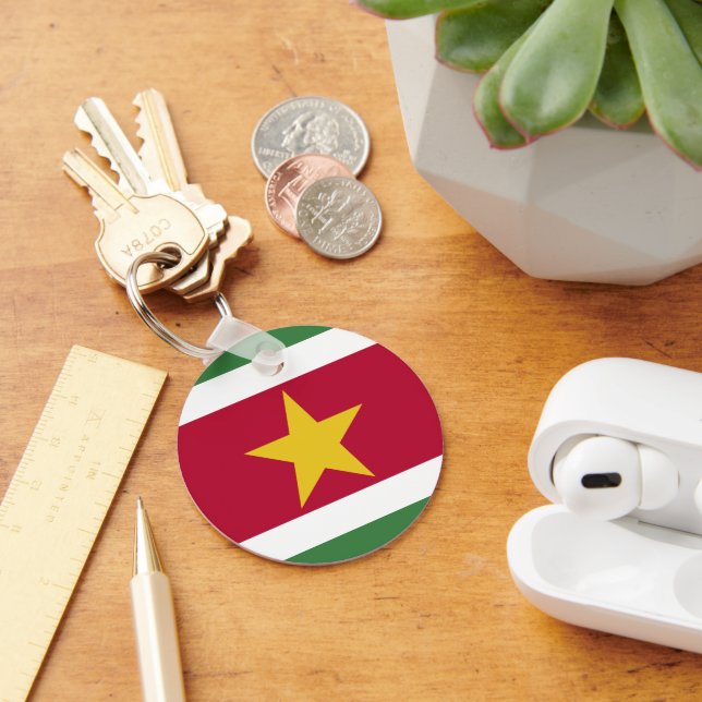 Surinames flagga nyckelring (Skrivbord)