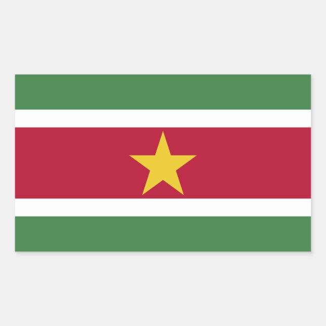 Surinames flagga rektangulärt klistermärke (Framsida)