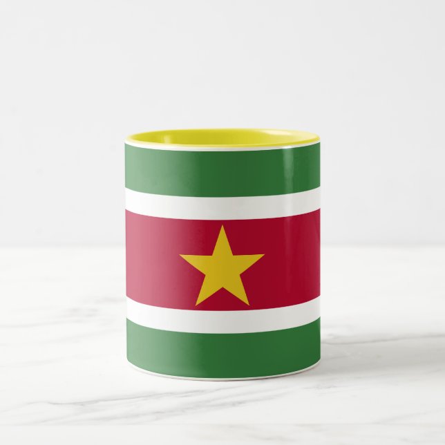 Surinames flagga Två-Tonad mugg (Center)