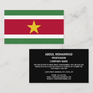 Surinamesisk Flagga, Flagga av Surinam Visitkort