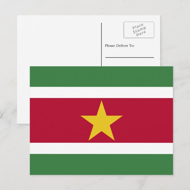 Surinamesisk Flagga, Flagga av Surinam Vykort (Fram/baksida)