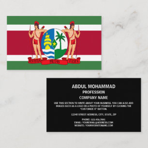 Surinamesisk Flagga och Jacka av Arm, Flagga av Su Visitkort